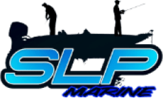 Here's an alt tag for the image: SLP Marine: Fishing boat logo.