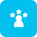 Here's an alt tag for the image: `Person with three stars above`