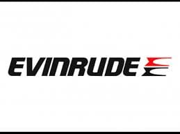 A white background with the words evinrude.