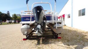 Back view of a pontoon boat
